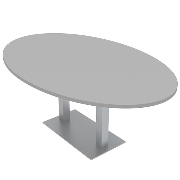 45.25 in W, 71.5 in L, 29 in H, Engineered Wood Top, Grey